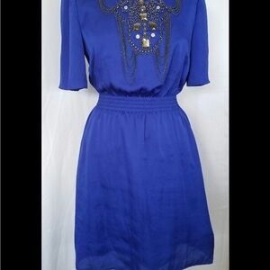 Gianni Bini Cobalt Blue Embellished Midi Dress